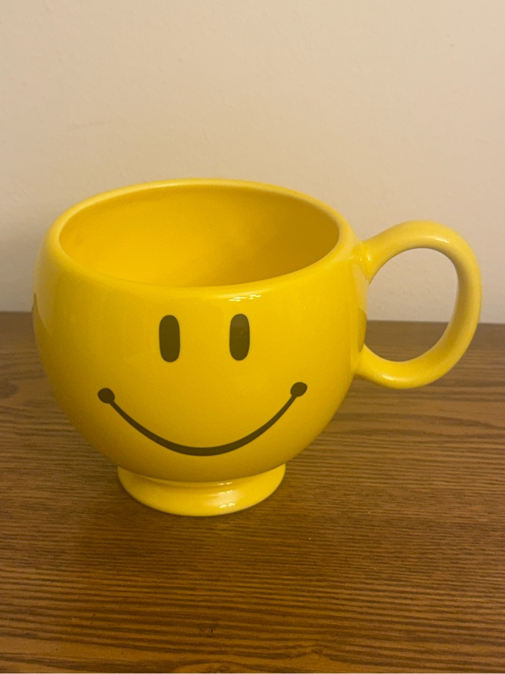 Vintage Teleflora Yellow Smiley Face Ceramic Mug  EUC